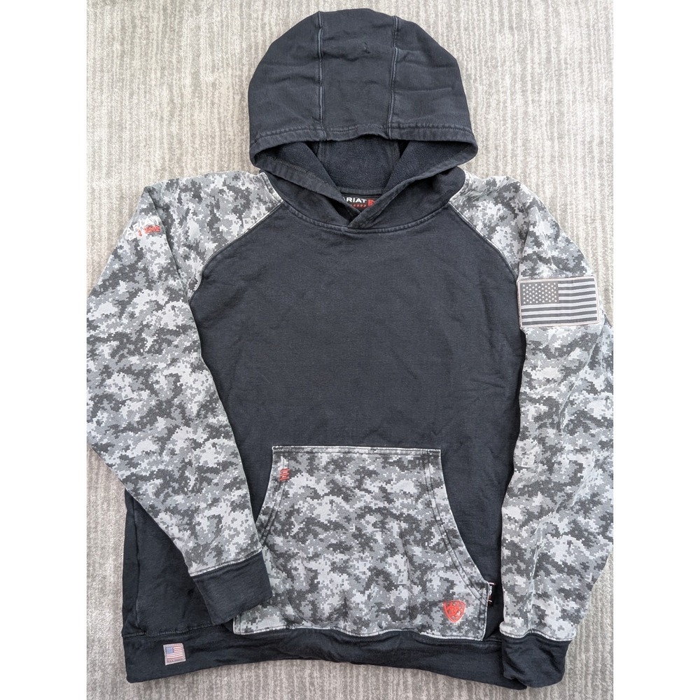 Ariat FR Patriot Hoodie Men's M Digi Camo Flame Resistant Fleece Workwear CAT2